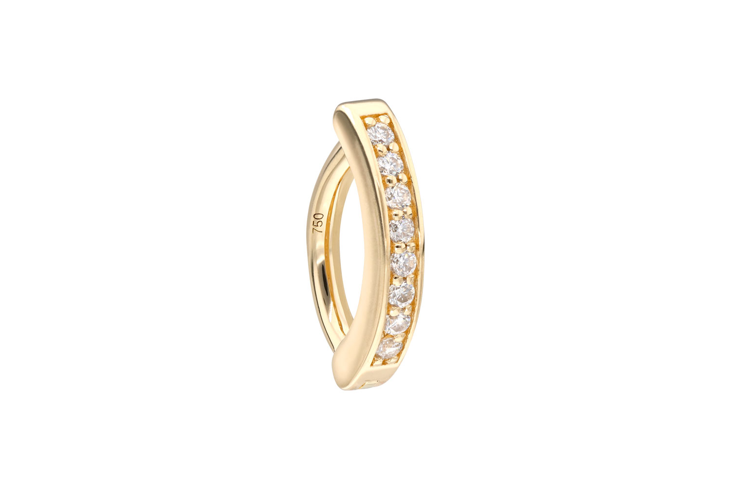 14/18 Karat Gold Bauchnabelclicker Bauchnabelpiercing BOGEN + EINGEFASSTE MOISSANITE